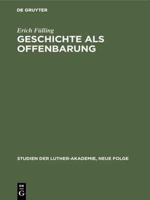 cover image of Geschichte als Offenbarung